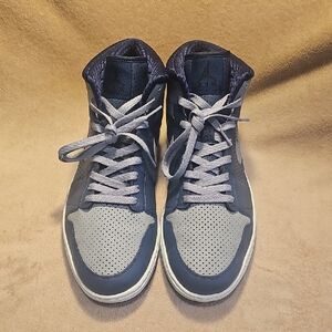 Jordan High-Top Sneakers in Navy and Light Gray